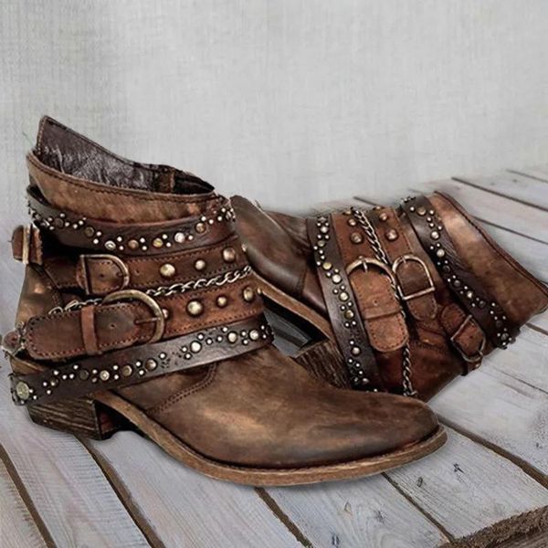 women ankle boots low heels shoes vintage pu leather gladiator booties rivets buckle deco woman mujer zapatos botas mujer 2020, Black
women ankle boots low heels shoes vintage pu leather gladiator booties rivets buckle deco woman mujer zapatos botas mujer 2020, Black