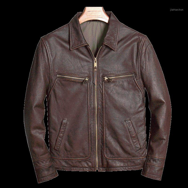 2020 vintage brown american casual style genuine leather jacket men plus size 4xl real natural cowhide slim fit autumn coat1, Black
2020 vintage brown american casual style genuine leather jacket men plus size 4xl real natural cowhide slim fit autumn coat1, Black
