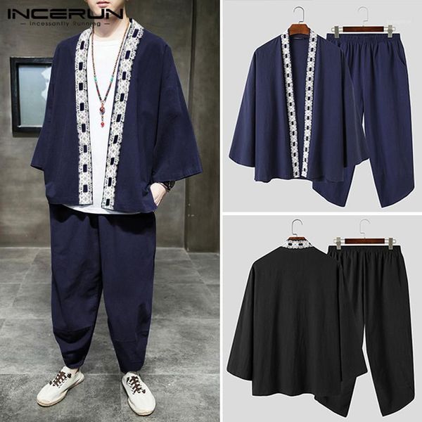 incerun mens chinese style suits men vintage patchwork sets long sleeve lace cardigan shirts elastic waist pants sets plus size71, Gray
incerun mens chinese style suits men vintage patchwork sets long sleeve lace cardigan shirts elastic waist pants sets plus size71, Gray