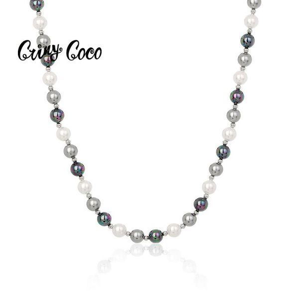 chains elegant simulated pearl choker necklaces for women female 2021 vintage round beaded necklace womens jewelry, Silver 
chains elegant simulated pearl choker necklaces for women female 2021 vintage round beaded necklace womens jewelry, Silver