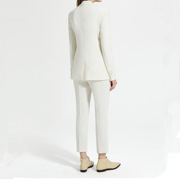 women's suit ladies fashion casual suit two-piece (jacket + pants) ladies slim single button professional wear custom1, White
women's suit ladies fashion casual suit two-piece (jacket + pants) ladies slim single button professional wear custom1, White