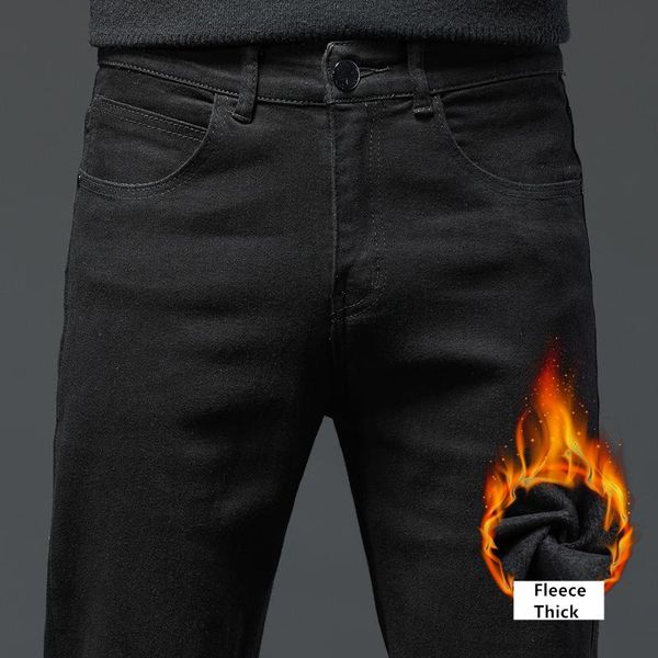 men's jeans shan bao slim-fit pure black winter fleece thick and comfortable warm brand clothing youth trend boy denim, Blue
men's jeans shan bao slim-fit pure black winter fleece thick and comfortable warm brand clothing youth trend boy denim, Blue