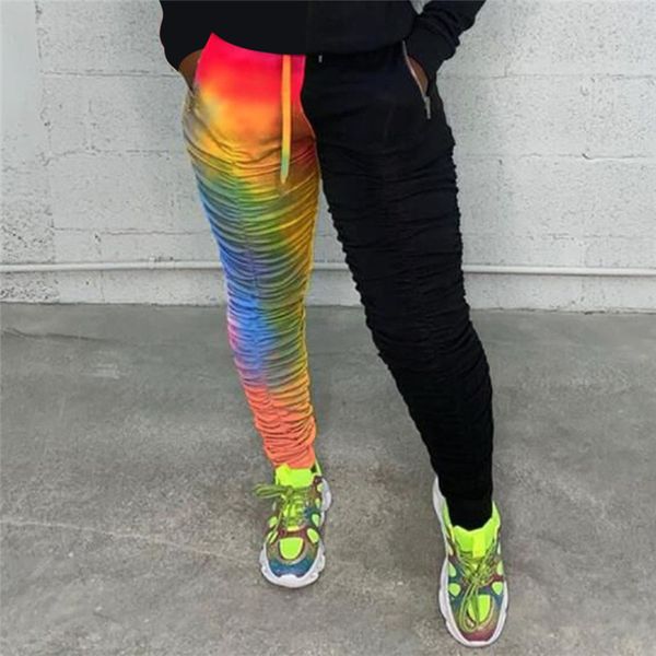 tie dye контрастного цветов pamelled дизайнер плюс размер женских смятых брюк высокого wasit спорт стиль брюки осень femael одежда
tie dye контрастного цветов pamelled дизайнер плюс размер женских смятых брюк высокого wasit спорт стиль брюки осень femael одежда