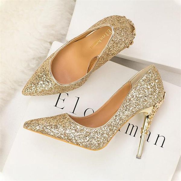 fashion nightclub women's shoes metal heels fine heels high shallow mouth pointed sequins shoes for women #6500, Black
fashion nightclub women's shoes metal heels fine heels high shallow mouth pointed sequins shoes for women #6500, Black