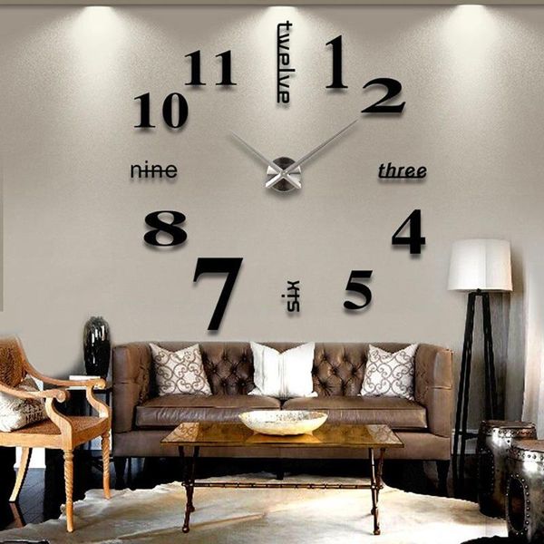 large acrylic home decor wall clock modern design 3d diy large decorative wall clocks watch sticker fashion 
large acrylic home decor wall clock modern design 3d diy large decorative wall clocks watch sticker fashion
