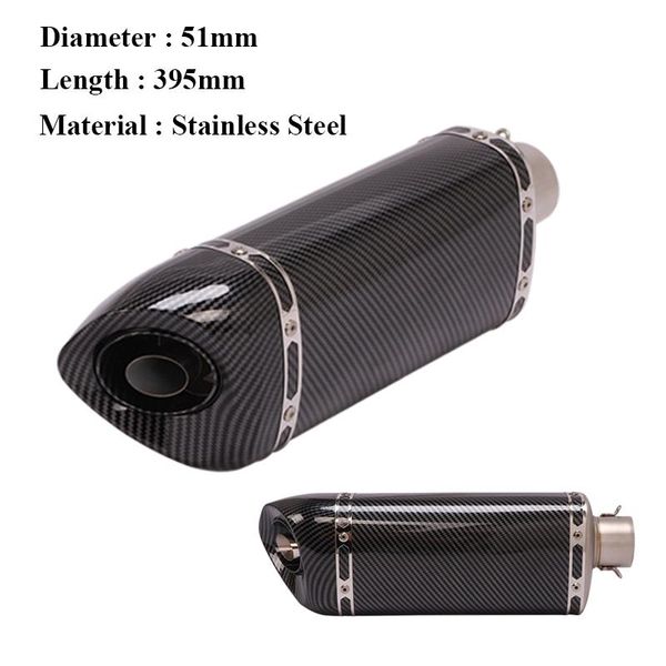 motorcycle exhaust system 51mm modified pipe stainless steel muffler tail tip tube for fz6 cbr250 cb600 mt07 atv dirt pit bike
motorcycle exhaust system 51mm modified pipe stainless steel muffler tail tip tube for fz6 cbr250 cb600 mt07 atv dirt pit bike
