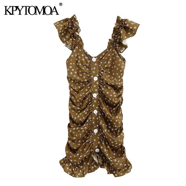 kpytomoa women chic fashion floral print draped mini dress vintage puff sleeve with ruffles pleated elastic female dresses t200613, Black;gray
kpytomoa women chic fashion floral print draped mini dress vintage puff sleeve with ruffles pleated elastic female dresses t200613, Black;gray