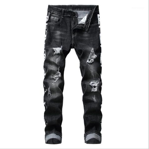 men's jeans brand men fashion designer distressed ripped straight fit homme,cotton, Blue
men's jeans brand men fashion designer distressed ripped straight fit homme,cotton, Blue