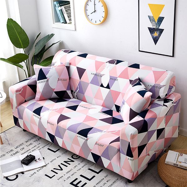 Modern Simple Stretch Elastic Sofa Cover Geometric Series Loveseat Couch Cover 1/2/3/4-seat Armchair Protector Furniture Covers