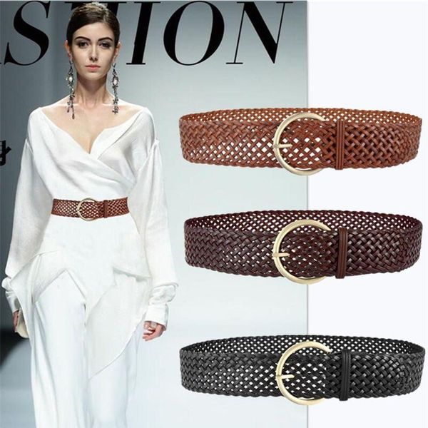 woven waist wide version women's breathable fashion decorative belts ladies all-match dress simple pin buckle belt, Black;brown
woven waist wide version women's breathable fashion decorative belts ladies all-match dress simple pin buckle belt, Black;brown