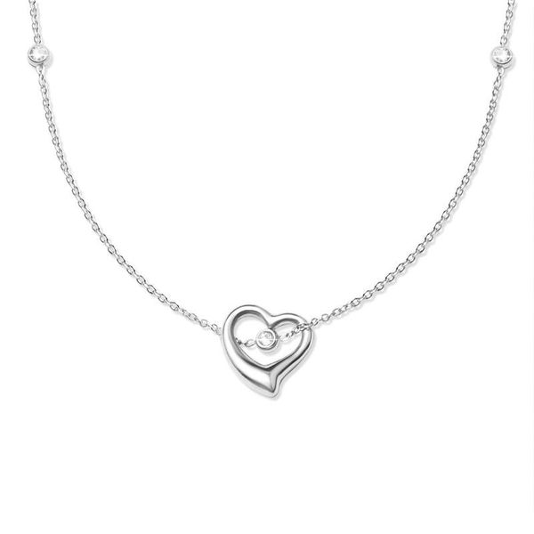 heart-shaped short crystal zircon chain necklace fashion pendant woman necklace sweater design jewelry collana gifts, Silver
heart-shaped short crystal zircon chain necklace fashion pendant woman necklace sweater design jewelry collana gifts, Silver