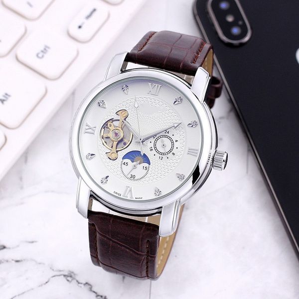 large flywheel five stitches automatic mechanical watch fashion watches mens sport longi wristwatches leather belt orologio di lusso, Slivery;brown
large flywheel five stitches automatic mechanical watch fashion watches mens sport longi wristwatches leather belt orologio di lusso, Slivery;brown