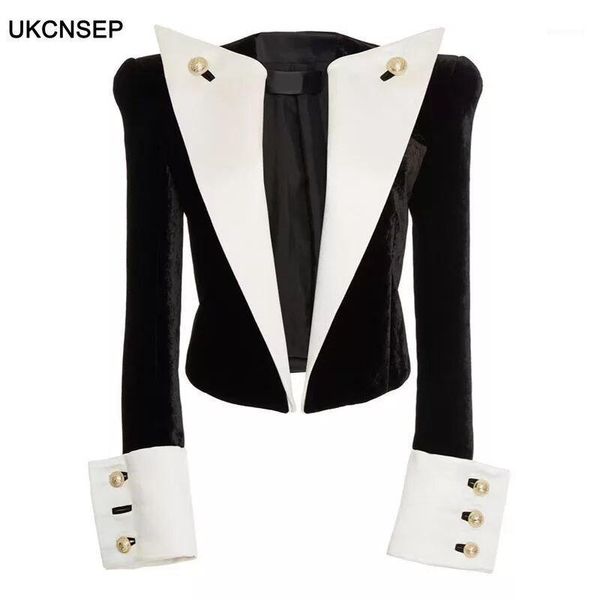 women's suits & blazers ukcnsep 2021 est stylish designer jacket women's metal buttons color block patchwork velvet short, White;black
women's suits & blazers ukcnsep 2021 est stylish designer jacket women's metal buttons color block patchwork velvet short, White;black