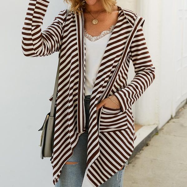 women's jackets cardigan striped irregular hooded cardigans casual open front long sleeve blouse with pockets, Black;brown
women's jackets cardigan striped irregular hooded cardigans casual open front long sleeve blouse with pockets, Black;brown