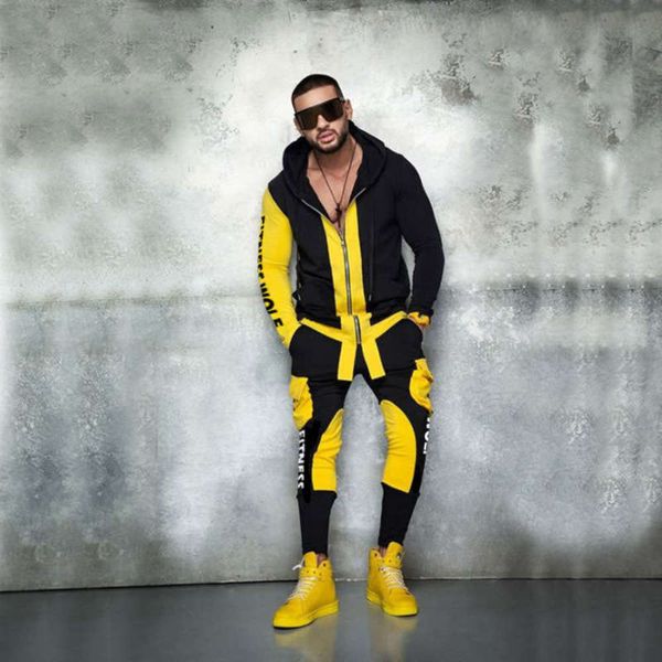 men's trend suit sports color casual matching pants hooded zipper jacket mextonmen fall / winter, Gray
men's trend suit sports color casual matching pants hooded zipper jacket mextonmen fall / winter, Gray
