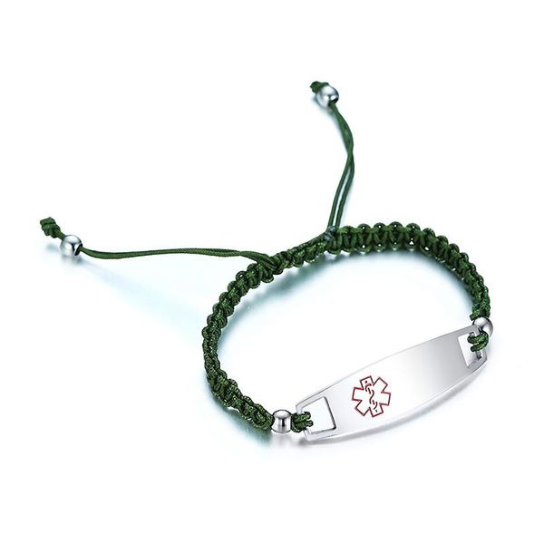 new titanium steel logo bend woven adjustable hand strap yellow dark green men's and women's couples bracelet jewelry, Black
new titanium steel logo bend woven adjustable hand strap yellow dark green men's and women's couples bracelet jewelry, Black