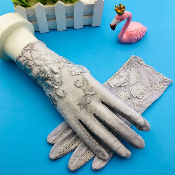 lady sunscreen summer spring women stretch touch screen anti uv slip resistant driving gloves breathable 24cm, Blue;gray
lady sunscreen summer spring women stretch touch screen anti uv slip resistant driving gloves breathable 24cm, Blue;gray