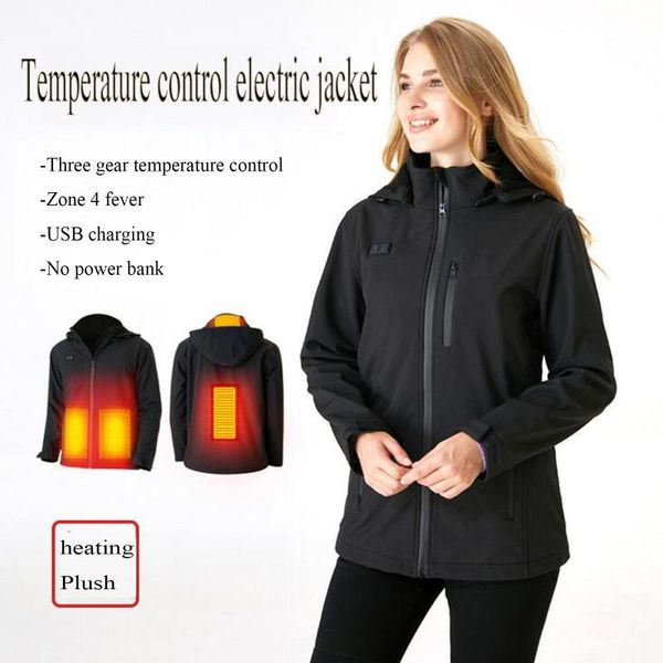 women electric heated jackets cotton outdoor coat usb 3 areas electric heating hooded winter thermal warmer clothing jackets, Blue;black
women electric heated jackets cotton outdoor coat usb 3 areas electric heating hooded winter thermal warmer clothing jackets, Blue;black
