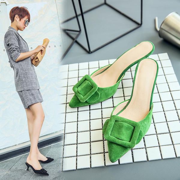 sweet poined toe buckle women mules suede leather high heels pumps famale wedding party shoes woman heels size 34-43, Black
sweet poined toe buckle women mules suede leather high heels pumps famale wedding party shoes woman heels size 34-43, Black
