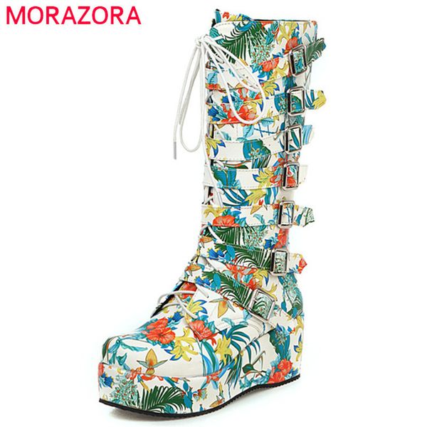 morazora 2020 new fashion mid calf boots women print autumn winter wedges platform boots buckle punk casual shoes woman t200425, Black
morazora 2020 new fashion mid calf boots women print autumn winter wedges platform boots buckle punk casual shoes woman t200425, Black
