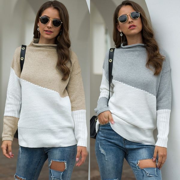 h8okp new fall winter 2019 women's irregular pullover high neck sweater contrast new fall winter 2019 women's half irregular half, White;black
h8okp new fall winter 2019 women's irregular pullover high neck sweater contrast new fall winter 2019 women's half irregular half, White;black