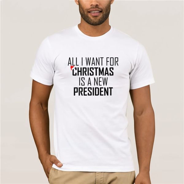 men's print casual 100% cotton t-shirt popular all i want for christmas is a new president t shirt, White;black
men's print casual 100% cotton t-shirt popular all i want for christmas is a new president t shirt, White;black