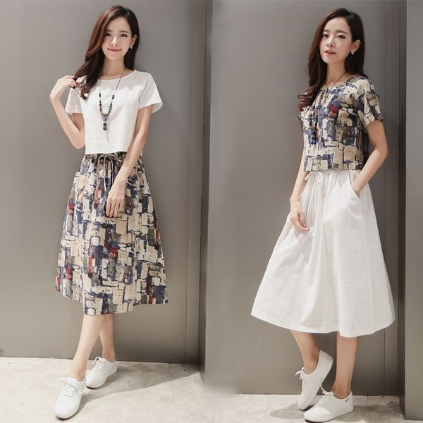 nhrsm summer printed two-piece suit suit skirt 74jkf skirtcotton and linen dress summer mid-length skirt large size women's clothing sk, Gray
nhrsm summer printed two-piece suit suit skirt 74jkf skirtcotton and linen dress summer mid-length skirt large size women's clothing sk, Gray