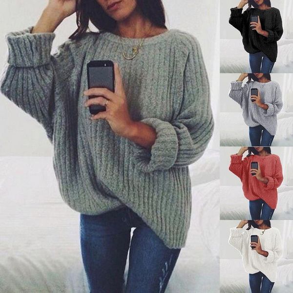 new autumn casual sweater o neck fashion jumper solid color knittwear 2021 women loose pullovers korean style, White;black
new autumn casual sweater o neck fashion jumper solid color knittwear 2021 women loose pullovers korean style, White;black