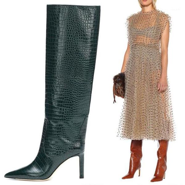 fashion designer woman knee-high boots pointed toe slip-on leather boots woman luxury high heeled women size 34-441, Black
fashion designer woman knee-high boots pointed toe slip-on leather boots woman luxury high heeled women size 34-441, Black