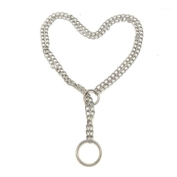 women personalized chain necklace punk choker collar club party ketting punk necklaces with pendant gothic kolye hip hop jewelry1, Silver