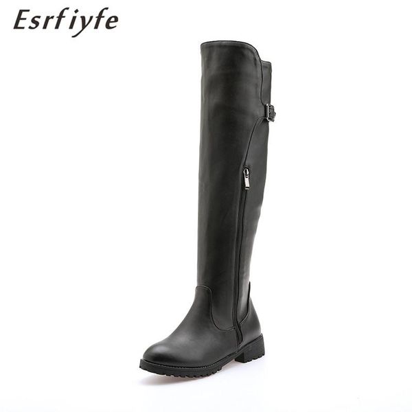 esrfiyfe 2020 new large size 33-50 women knee high boots buckle with zip retro women's motorcycle boots short plush winter, Black
esrfiyfe 2020 new large size 33-50 women knee high boots buckle with zip retro women's motorcycle boots short plush winter, Black