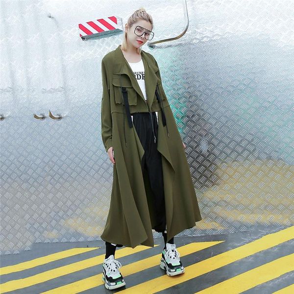 plus size women's spring autumn trench coats 2020 solid color double chest pockets no button thin windbreaker casual coat m6311, Tan;black
plus size women's spring autumn trench coats 2020 solid color double chest pockets no button thin windbreaker casual coat m6311, Tan;black
