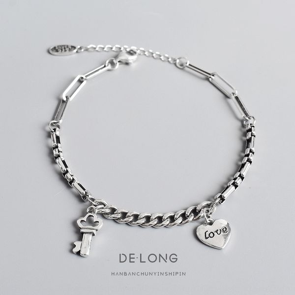 personalized love key bracelet stitching bracelet s925 sterling silver chic korean fashion women's chain hand jewelry 9mlcx, Golden;silver
personalized love key bracelet stitching bracelet s925 sterling silver chic korean fashion women's chain hand jewelry 9mlcx, Golden;silver