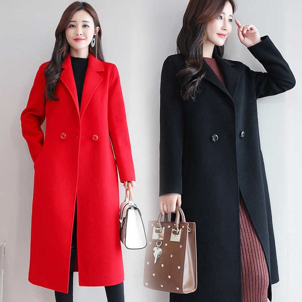 2020 longfeng coat women's mid-length over-the-knee fall/winter waist suit collar woolen jacket, Black
2020 longfeng coat women's mid-length over-the-knee fall/winter waist suit collar woolen jacket, Black