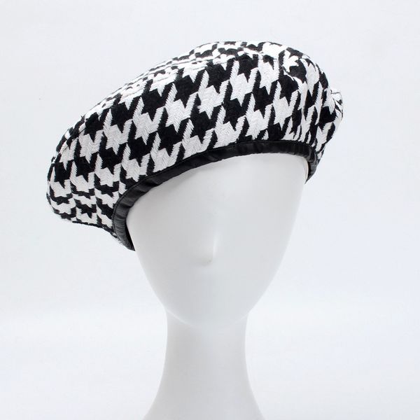 berets autumn cap winter hats for women french houndstooth beret flat plaid elegant british style lady painter bonne, Blue;gray
berets autumn cap winter hats for women french houndstooth beret flat plaid elegant british style lady painter bonne, Blue;gray
