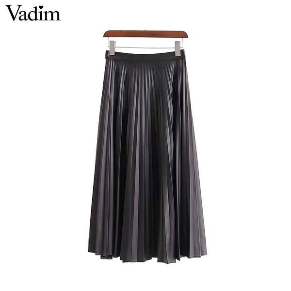 vadim women pu leather wrap button fly irregular design skirts black female chic mid calf pleated skirt mujer ba811 y200326
vadim women pu leather wrap button fly irregular design skirts black female chic mid calf pleated skirt mujer ba811 y200326