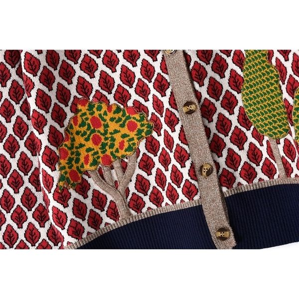runway cardigans autumn sweater for women luxury designer jacket long sleeve leaves trees knitted pattern female y200910, White;black
runway cardigans autumn sweater for women luxury designer jacket long sleeve leaves trees knitted pattern female y200910, White;black