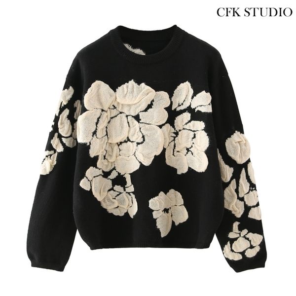 autumn winter floral print sweater women knitted pullover femme sweaters knitted oversize black sweater jumper 201030, White
autumn winter floral print sweater women knitted pullover femme sweaters knitted oversize black sweater jumper 201030, White