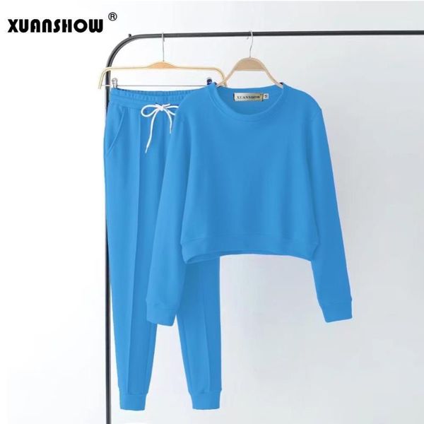 2020 new autumn winter women's outfits long sleeve fleece short sweatshirt+ruched full pants 2 piece tracksuits women1, Gray 
2020 new autumn winter women's outfits long sleeve fleece short sweatshirt+ruched full pants 2 piece tracksuits women1, Gray