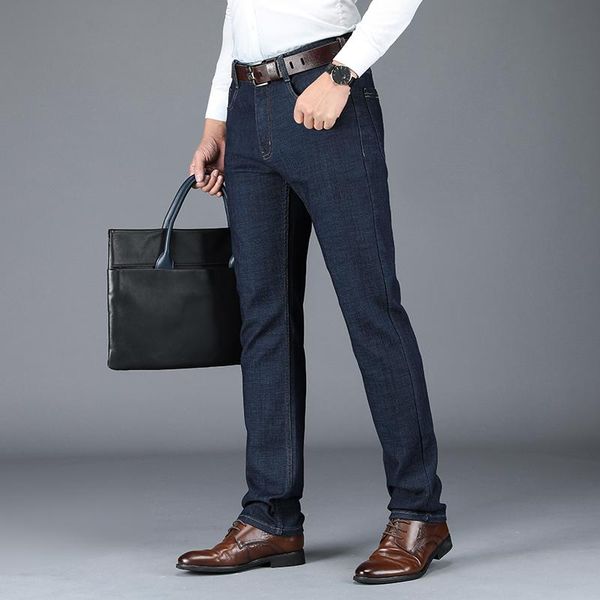 men's jeans tfetter 2021 autumn winter baggy men solid color thick business casual pants bamboo fiber soft mid straight for, Blue
men's jeans tfetter 2021 autumn winter baggy men solid color thick business casual pants bamboo fiber soft mid straight for, Blue