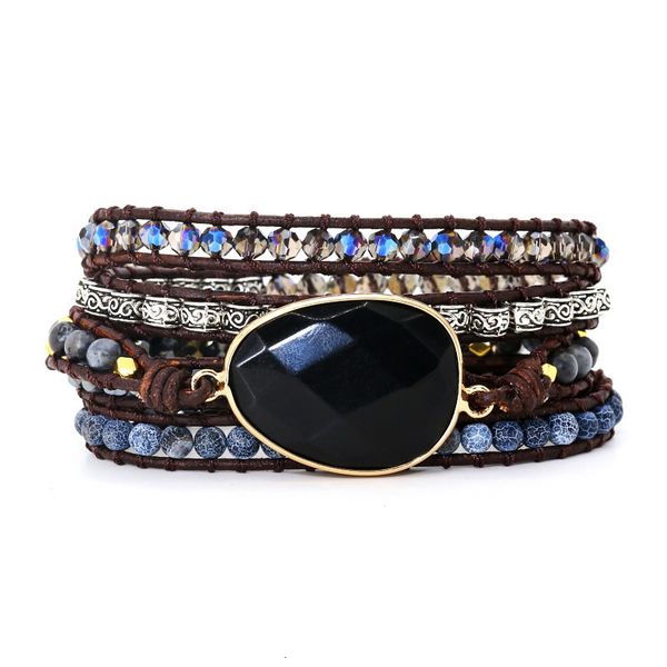 new blackstone hand woven multi layer creative national style simple friendship bracelet, Silver
new blackstone hand woven multi layer creative national style simple friendship bracelet, Silver