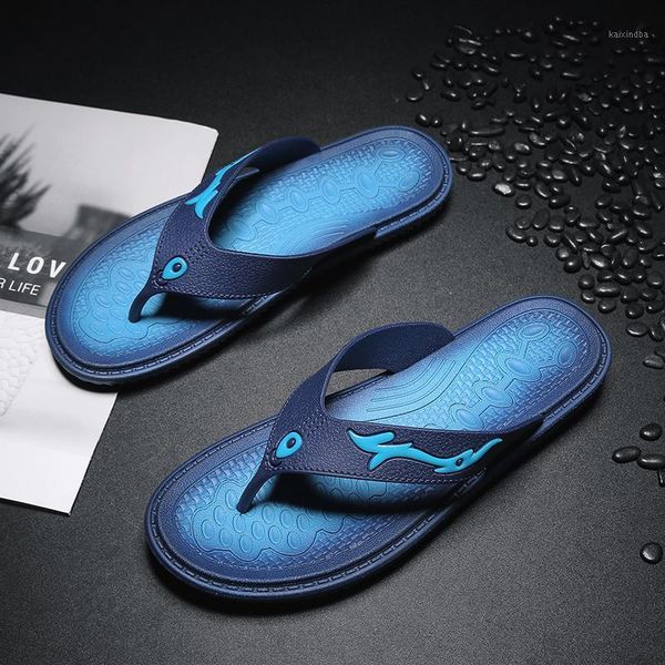 slippers mooregood men's summer beach comfortable flip-flops open toe fashion shoes outside1, Black