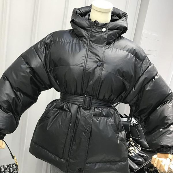 women's down & parkas 2021 winter jacket women 6 colors casual warm coat femme with belt hooded korean style clothing, Black
women's down & parkas 2021 winter jacket women 6 colors casual warm coat femme with belt hooded korean style clothing, Black