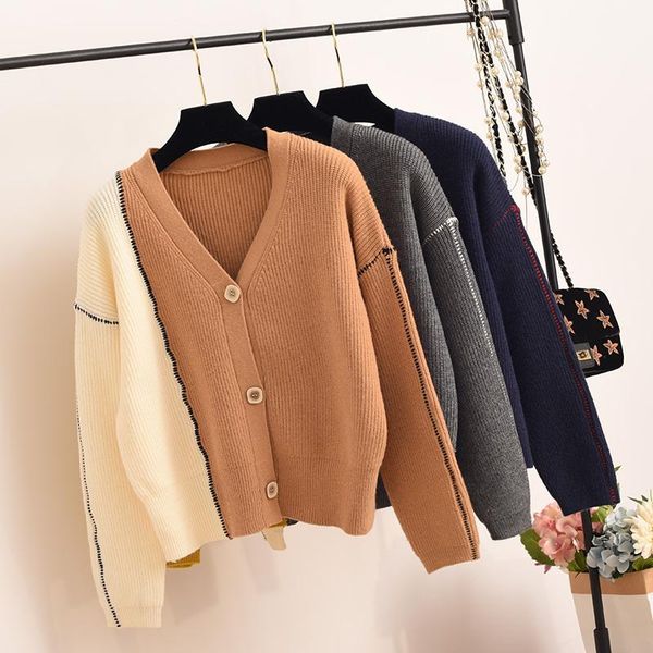 spring and autumn new knitwear cardigan jacket v-neck sweater with loose short net red heart machine top, White
spring and autumn new knitwear cardigan jacket v-neck sweater with loose short net red heart machine top, White