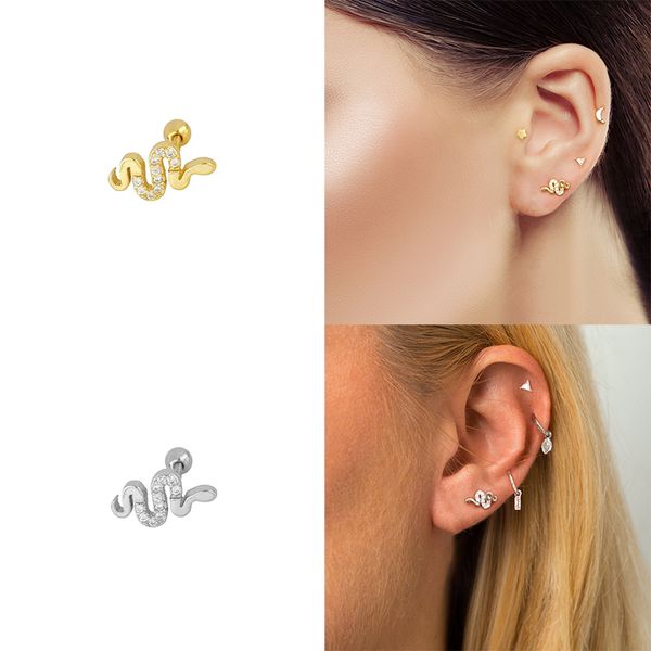 roxi small snake stud earring for women 925 sterling silver jewelry earring kraakbeen piercing earing pendientes 925 aretes, Golden;silver
roxi small snake stud earring for women 925 sterling silver jewelry earring kraakbeen piercing earing pendientes 925 aretes, Golden;silver