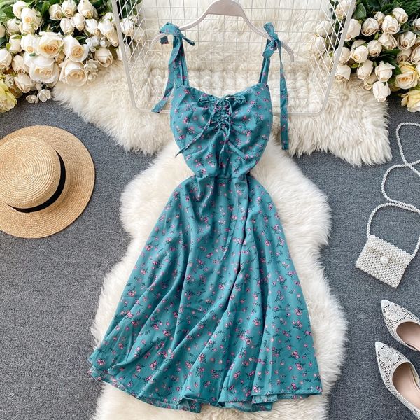 v neck drawstring floral print midi long dress summer spaghetti strap dress party women casual elegant beach a-line dress t200613, Black;gray
v neck drawstring floral print midi long dress summer spaghetti strap dress party women casual elegant beach a-line dress t200613, Black;gray