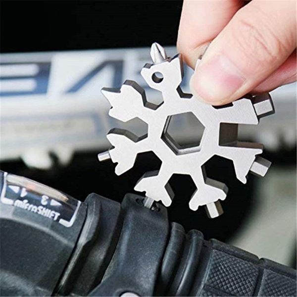 luxury 18 in 1 snowflake spanner keyring edc multi-function outdoor hike wrench key ring hand tools portable keychain for car key chain fash, Silver
luxury 18 in 1 snowflake spanner keyring edc multi-function outdoor hike wrench key ring hand tools portable keychain for car key chain fash, Silver
