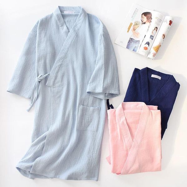 women's sleepwear summer 100% cotton crepe japanese kimono robe womens robes couple dressing gown long wedding pajamas1, Black;red
women's sleepwear summer 100% cotton crepe japanese kimono robe womens robes couple dressing gown long wedding pajamas1, Black;red
