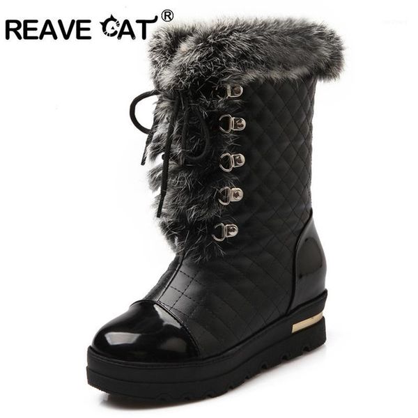 reave cat big size 34~42 winter women's boots snow boots plaid patent leather platform fur lace up1, Black
reave cat big size 34~42 winter women's boots snow boots plaid patent leather platform fur lace up1, Black