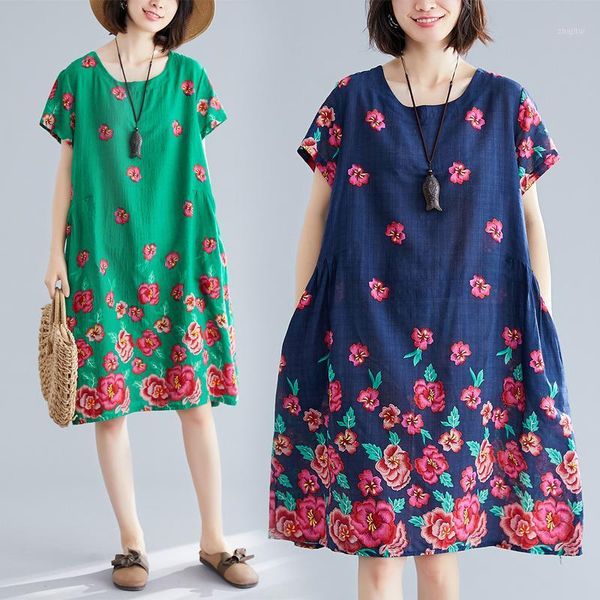 2019 summer new style short sleeve cotton linen large size dress printed literature and art retro mid-length loose-fit big hemli1, White;black
2019 summer new style short sleeve cotton linen large size dress printed literature and art retro mid-length loose-fit big hemli1, White;black